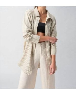 Sanctuary Long Line Pocket Shirt - Natural
