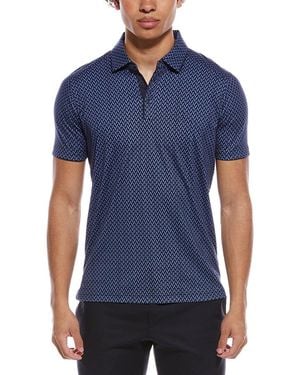 RAFFI Jacquard Printed Polo Shirt - Blue