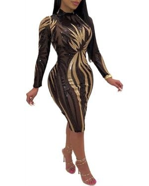 GAJE Luxury Sequin Party Sexy Sparkle Club Dress - Black