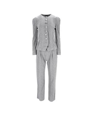 Giorgio Armani Single-Breasted Blazer And Pants Set - Gray