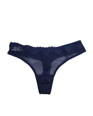 Timpa Lingerie Duet Lace Low Rise Thong - Blue