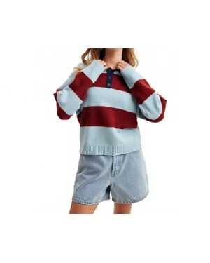 Wishlist Colorblock Striped Sweater - Blue