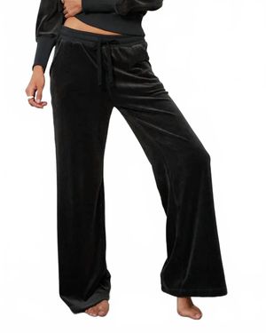 Bobi Rib Mix Wide Leg Pant - Black