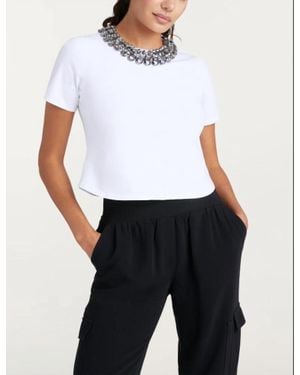 Cinq À Sept Chunky Necklace Shrunken Tee - White