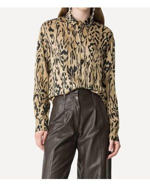 forte_forte Moiree Print Satin Oversized Shirt - Black