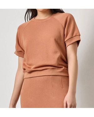Lilla P Short Sleeve Terry Sweatshirt - Brown