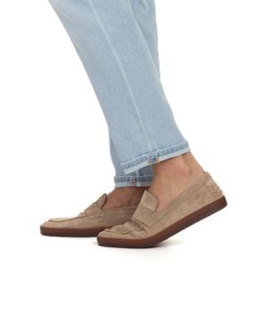 Henderson Sifnos Suede Moccasins With Flex Sole - Blue
