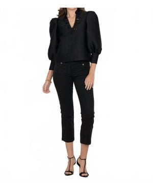 Emily Mccarthy Hampton V Neck Top - Black