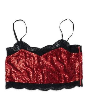 Ashish Sequin Tank Top - Red