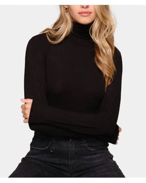 Majestic Filatures Soft Touch Long Sleeve Turtleneck Top - Black