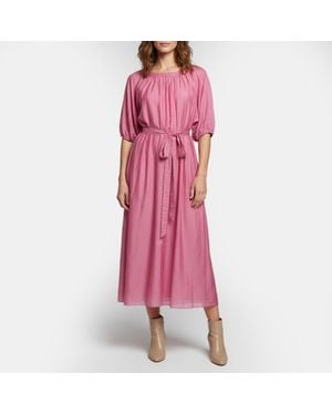 Max Mara S' Max Mara Silk Blend Flared Fresia Long Dress - Pink