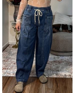 Bluivy Lizzy Denim Barrel Pull-On Jeans - Blue