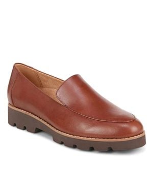 Vionic Kensley Loafers Patent Leather Slip-On Shoes Hawk710 - Brown