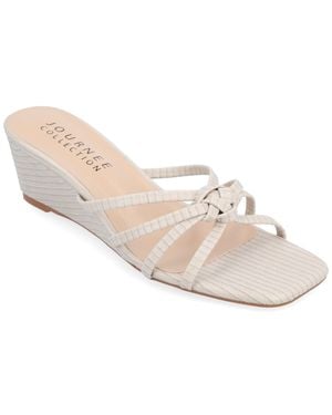 Journee Collection Collection Blayke Wedge Sandals - White