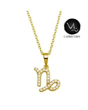 Silver Depot Capricorn Zodiac Necklace - Metallic