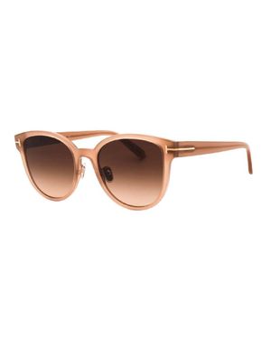 Tom Ford Sunglasses Oval Full Rim, Shiny Light Frame And Gradient Lens Ft1137-K45F - Brown