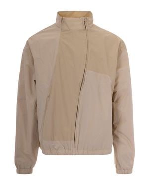 Arte' Jacket Curve Zipper - Brown