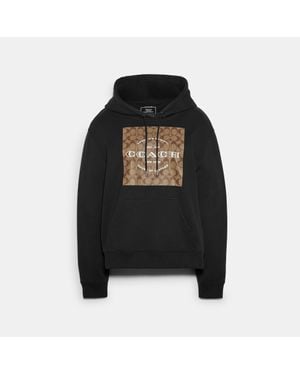 COACH Signature Square Hoodie in Black | Lyst