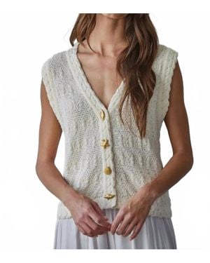By Together Knit Sweater V-Neck Button-Down Vest - Gray