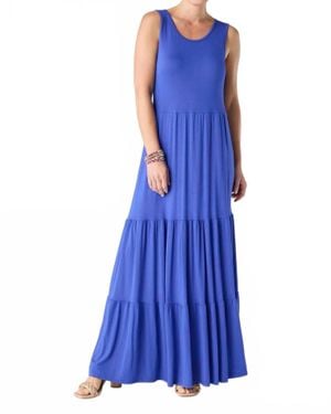Coco + Carmen Janie Solid Tiered Maxi Dress - Blue