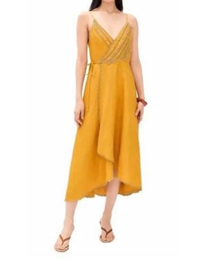 FARM Rio Bananas Midi Wrap Dress - Yellow