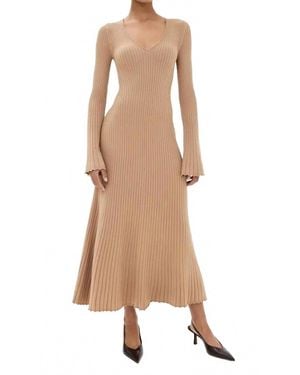 PAIGE Bel Ribbed Knit Dress - Natural