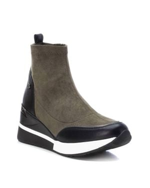 Xti Suede Wedge Booties - Brown
