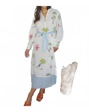 NIBI Sedona Print Kaftan Dress - Blue