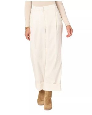 Democracy Pleated Cuffed Wide-Leg Pants - White