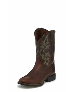 Justin Brick Buff Boot - Brown
