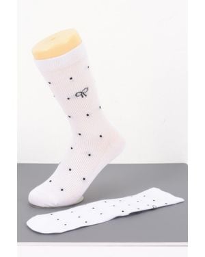 TRUEDAMES Cotton Stretch Socks - White