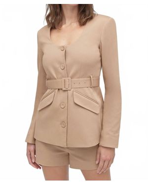 FAVORITE DAUGHTER Christy Belted Stretch Twill Jacket - Natural