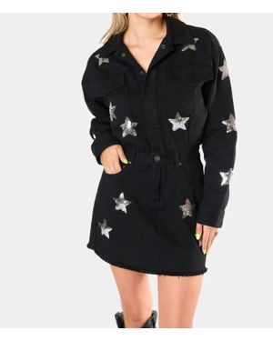 BuddyLove Raelynn Denim Mini Dress - Black