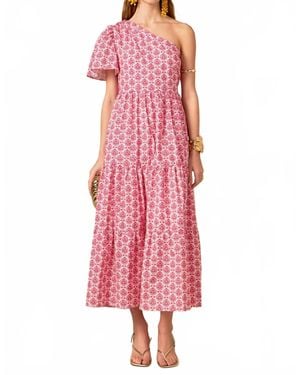 English Factory Floral One Shoulder Maxi Dress - Pink