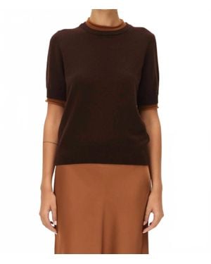 Elodie Bruno Sloane Knit Crew Neck Sweater - Brown