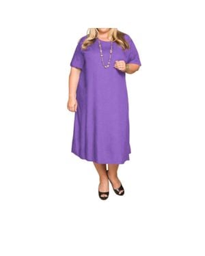 On The Plus Side Belle Rayon Plus Size Dress - Purple