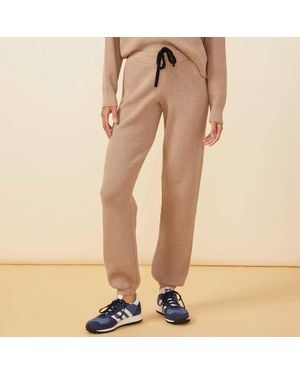 Monrow Knit Waffle Oversized Sweatpants - Natural
