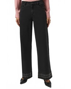 Joseph Ribkoff Cordelia Classic Wide Leg Stretch Denim Jeans - Black