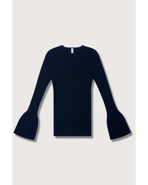 CFCL Soft Portrait Bell Sleeve Top - Blue
