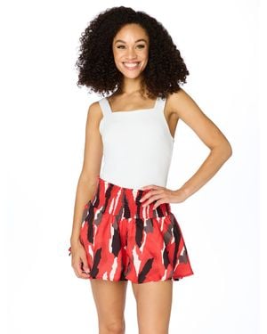 Stewart Simmons Abstract High Waist Shorts - Red