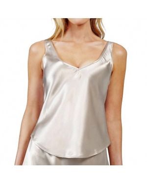 Shadowline Lingerie Satin Essentials Wide Strap Camisole - White
