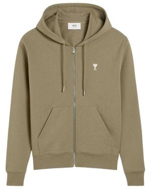 Ami Paris Zip-Up Sweatshirt - Green