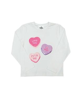 Belle Cher Girls Sweetheart Long Sleeve Shirt - White