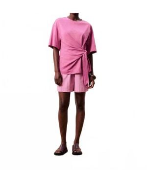 FRNCH Cinch Tie Top - Pink