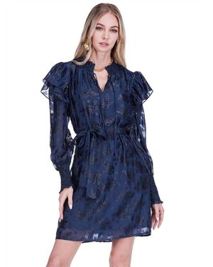 J joy Flutter Sleeve Dress - Blue