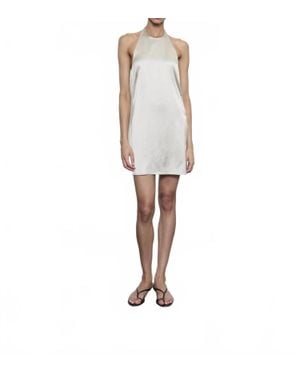 Enza Costa Lustre Mini Halter Dress - White