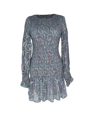 LoveShackFancy Scarlett Smocked Mini Dress - Blue