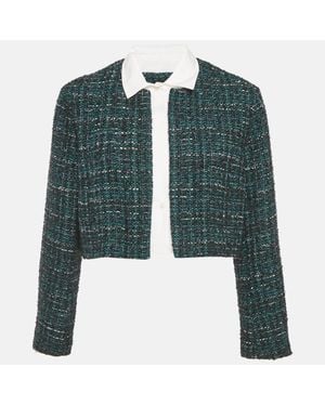 Maje Forest Button Front Crop Jacket - Green