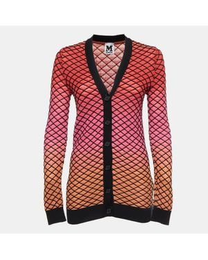 Missoni Ombre Criss Cross Knit V-Neck Cardigan - Red