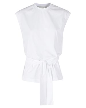 Tela Sacco Adjustable Ribbon Cotton T-Shirt - White
